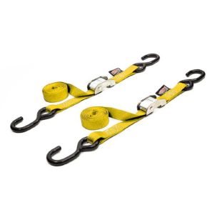 POWERTYE Tie-down Cam S-hook 1"x5.5' Yellow Pair