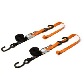 POWERTYE Tie-down Cam S-hook Soft-tye 1"x6' Black/ktmorange Pair