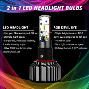 XK GLOW Rgb H4 Led Bulb Kit